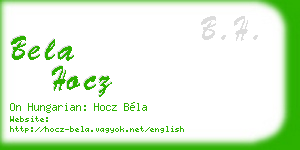 bela hocz business card